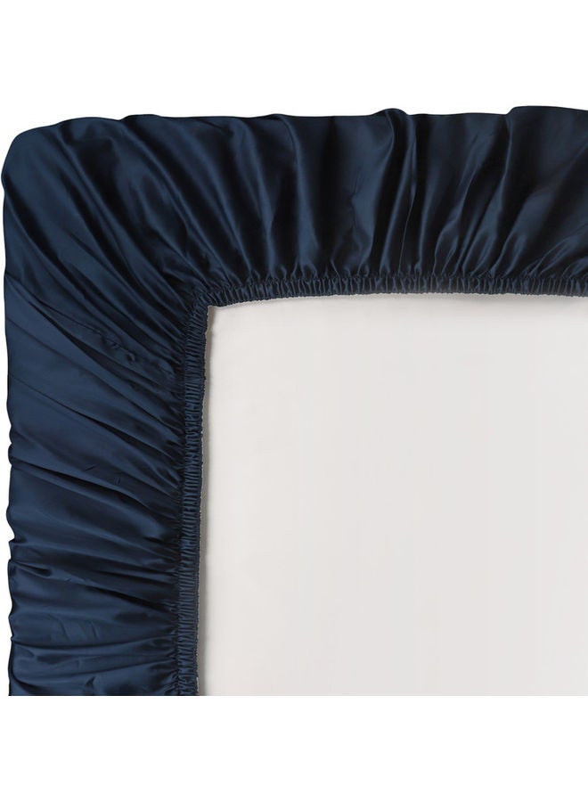 Trident 3-Piece 500 Thread Count 100% Cotton rich Solid Luxury Queen Bedsheet Set includes 1xFitted Sheet 59x79+16 inch 2xPillow Cover Cotton Navy 59x79+16inch - Image 5