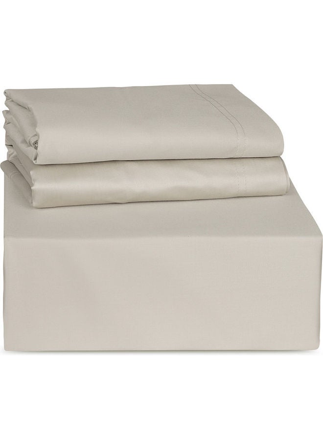 Trident 3-Piece 700 Thread Count 100% Cotton Solid Luxury Queen Supima Cotton Bedsheet Set includes 1xFitted Sheet 59x79+16 inch 2xPillow Cover Cotton Seasalt 79x57x16inch - Image 2