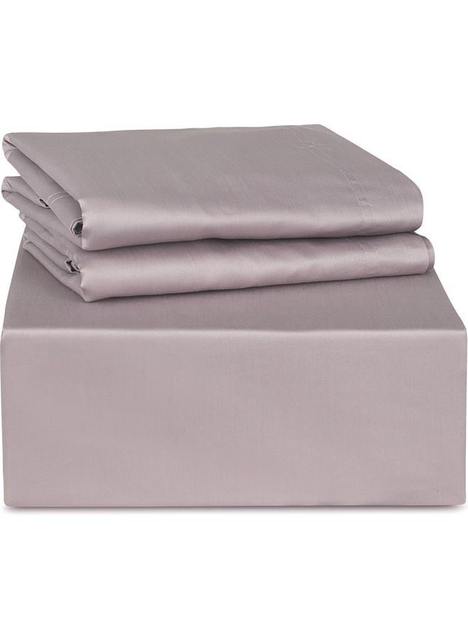 Trident 3-Piece 700 Thread Count 100% Cotton Solid Luxury Queen Supima Cotton Bedsheet Set includes 1xFitted Sheet 59x79+16 inch 2xPillow Cover Cotton Orchid 79x57x16inch - Image 2