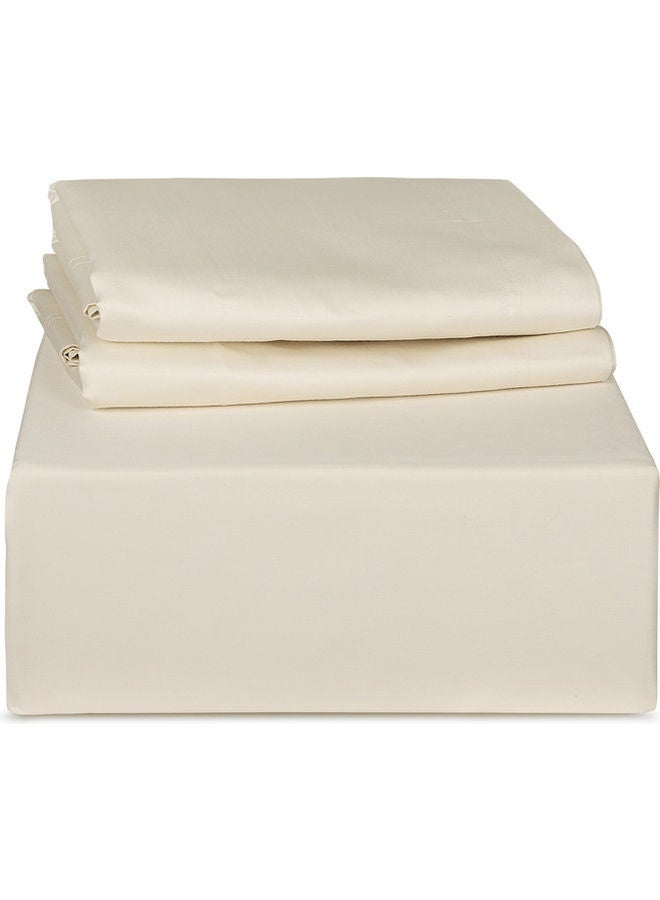 ترايدنت طقم ملاءات كينغ فاخر من قطن سوبيما 100% مع 700 خيط - 3 قطع يشمل 1 ملاءة مشدودة 72x79+16 بوصة و2 غطاء وسادة - Image 3