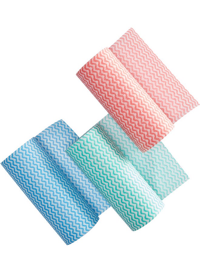 3-Piece Disposable Kitchen Wet And Dry Wipes red/blue/green