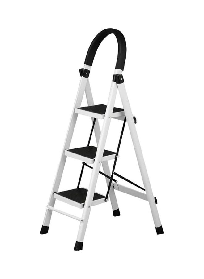 Dubkart 3-Step Ladder Folding Stool 44 inch White/Black - Image 1