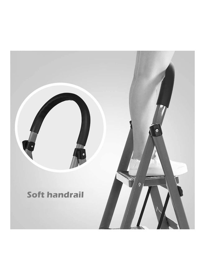 Dubkart 3-Step Ladder Folding Stool 44 inch White/Black - Image 3