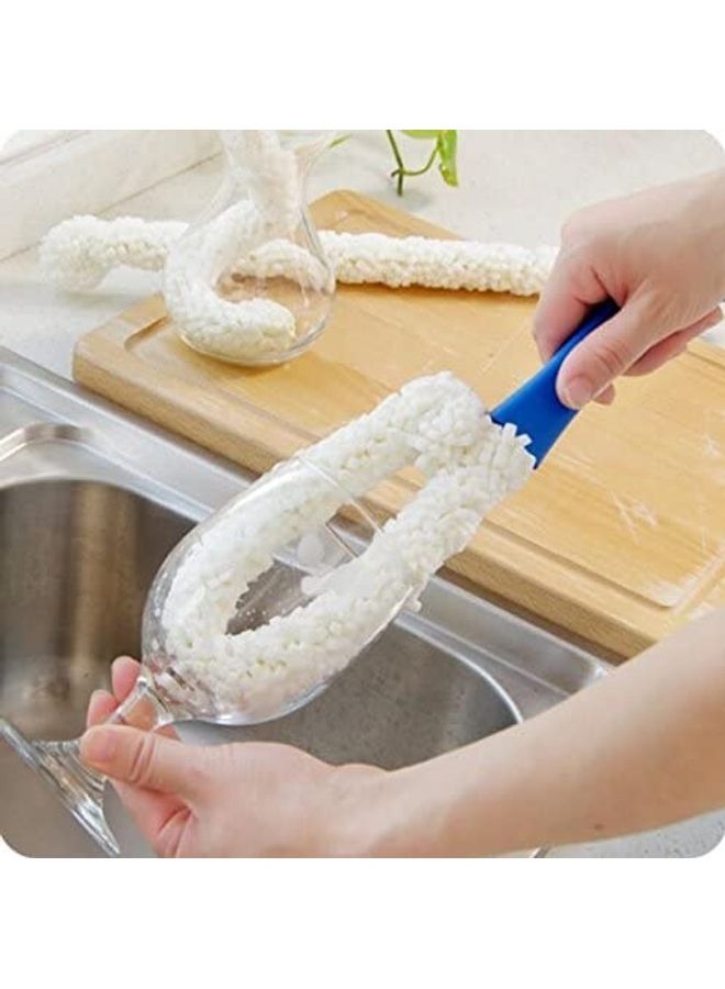 BNYD Flexible Bottle Cleaning Brush Blue/White  - Image 3