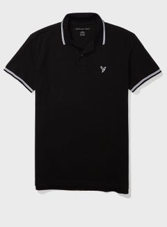 Tipped Polo Black
