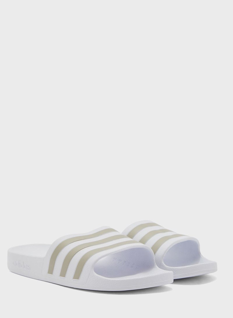 adidas Originals Adilette Aqua Slides White/Grey - Image 4