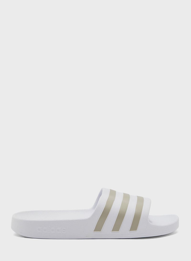 adidas Originals Adilette Aqua Slides White/Grey - Image 2