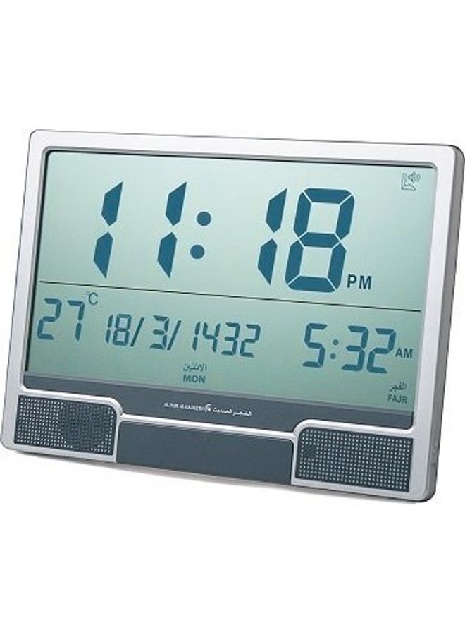 Al Fajr Al Hadeeth Azan Clock Grey 37×26.5x2.5cm  - Image 2