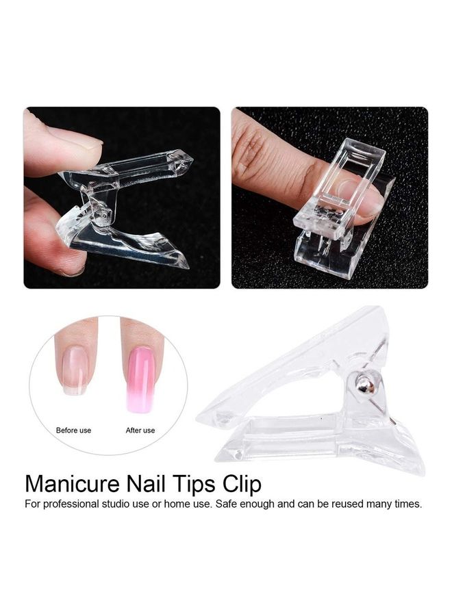 مس تيارا طقم مشابك أظافر مكون من 20 قطعة شفاف - Image 4