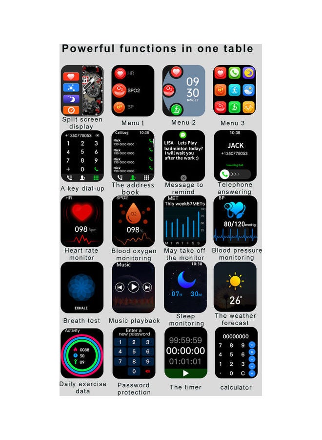 BSNL - N72 Touch Screen Smart Watch With Split White - Image 1