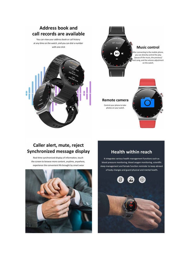 بي إس إن إل ساعة ذكية SK8 Plus بلوتوث وشاشة تعمل باللمس وحزام جلدي 46 ملم - Image 3