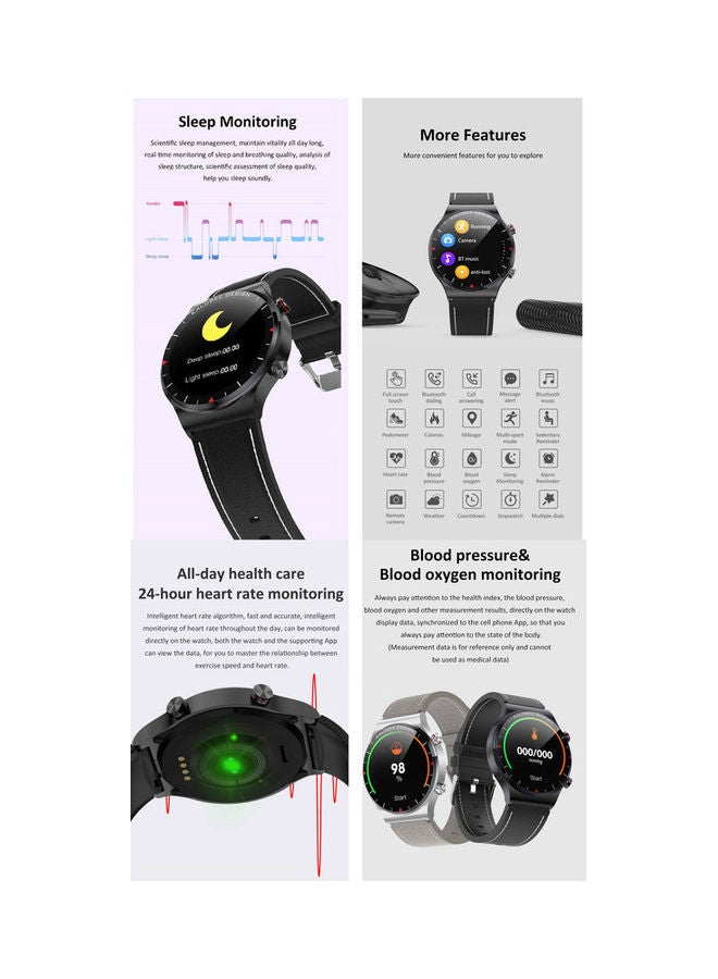 بي إس إن إل ساعة ذكية SK8 Plus بلوتوث وشاشة تعمل باللمس وحزام جلدي 46 ملم - Image 5