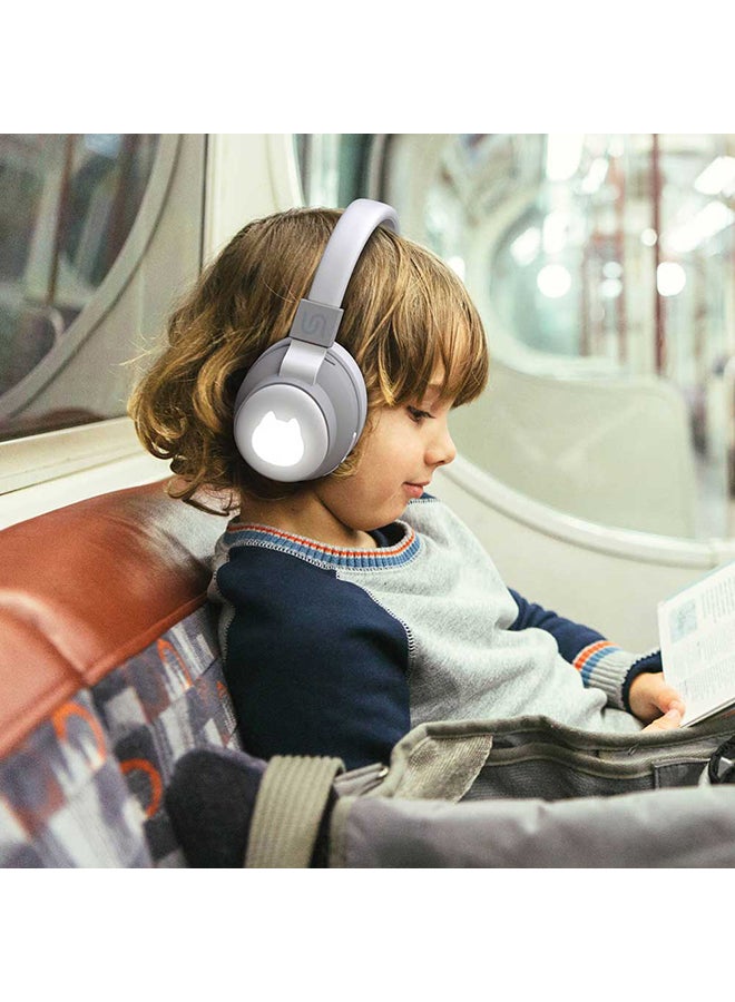 porodo Soundtec Kids Wireless Over-Ear Headphone White Cat  - Image 3