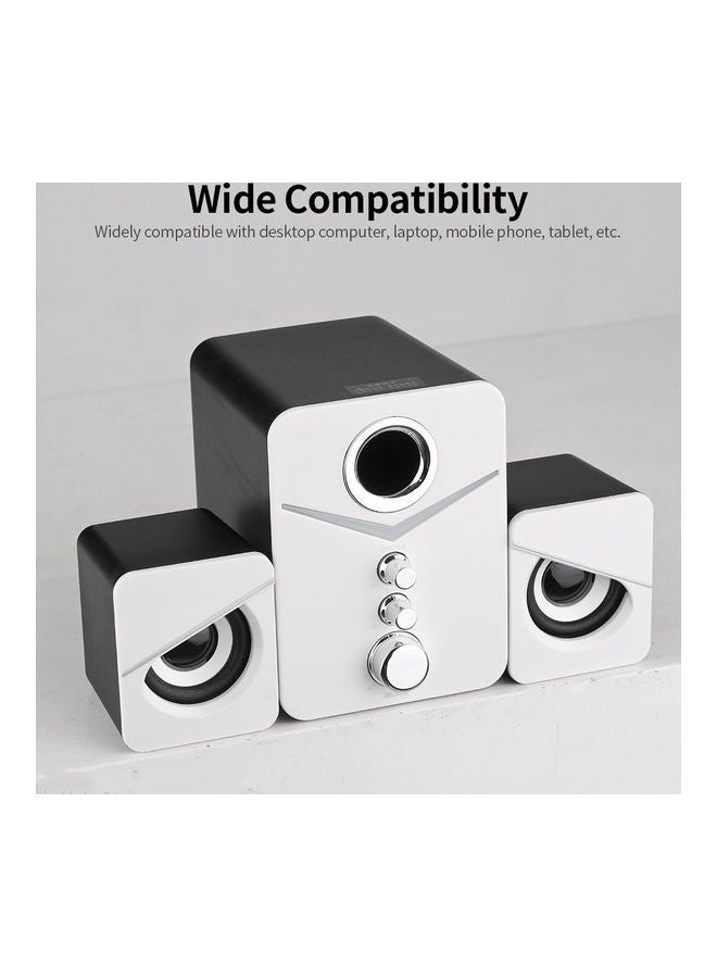 Portable Desktop Speaker LU-Q815-14 White/Black - Image 2