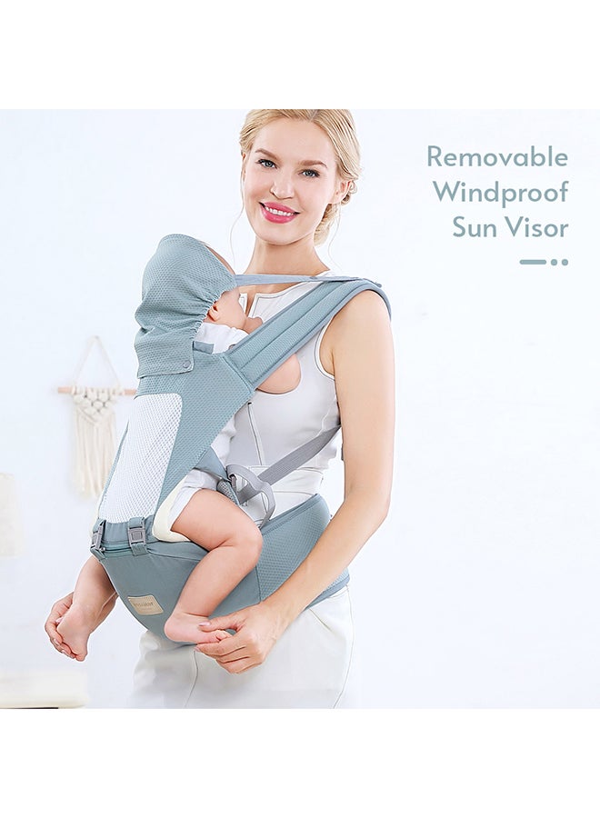 insular Insular Multifunctional Baby Carrier With Hip Seat Lumbar Support Waist Stool-Blue  - Image 4