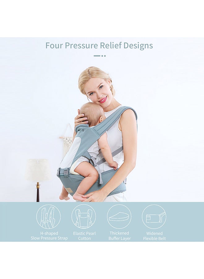 insular Insular Multifunctional Baby Carrier With Hip Seat Lumbar Support Waist Stool-Blue  - Image 5