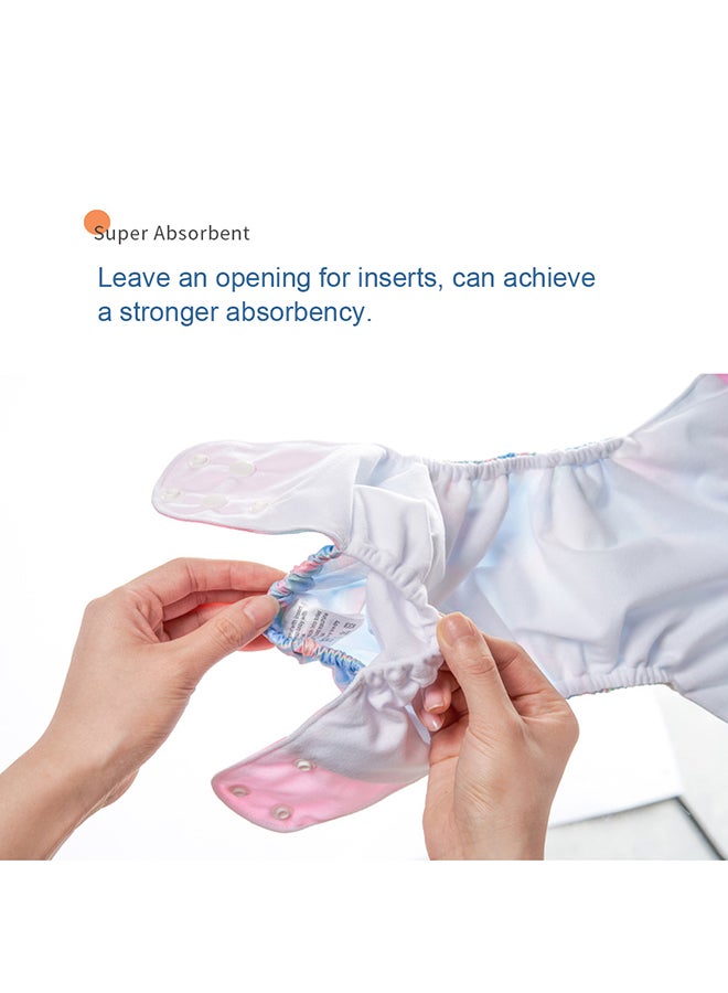 طقم حفاضات قماشية قابلة للغسل وإعادة الاستخدام مكون من 4 قطع قابلة للتمدد للأطفال الرضع - Image 4