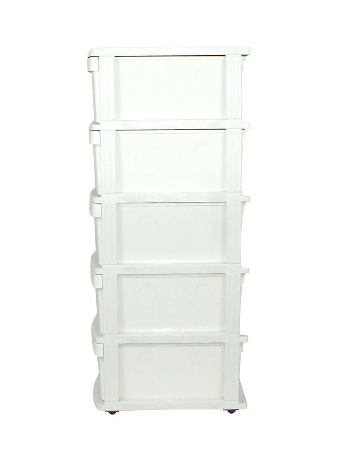 Faller 5-Drawer Storage Cabinet With Wheels White  - Image 2