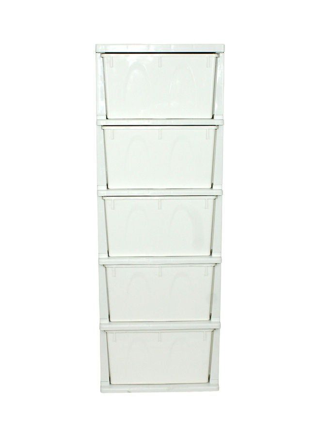 Faller 5-Drawer Storage Cabinet With Wheels White  - Image 3
