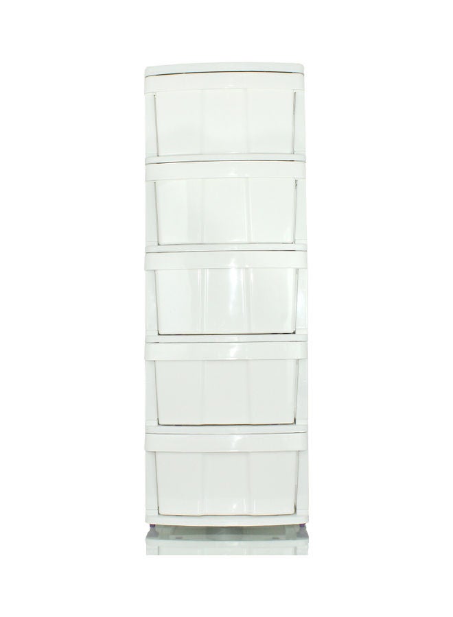 Faller 5-Drawer Storage Cabinet With Wheels White  - Image 4