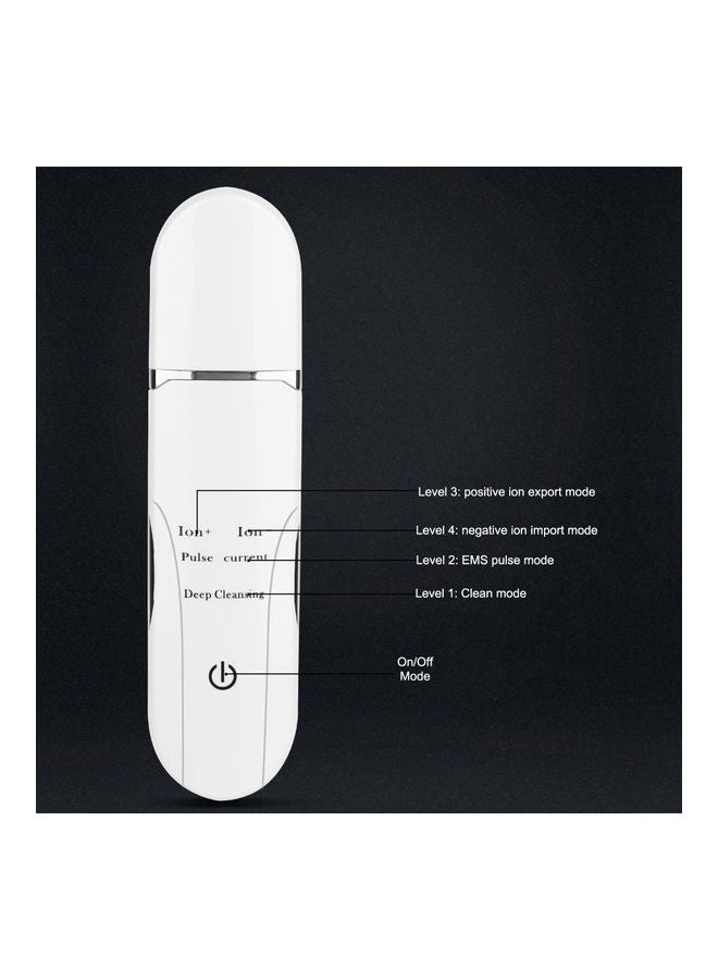 Generic - Ultrasonic Shovel Facial Skin Scrubber with 3-Modes White - Image 1