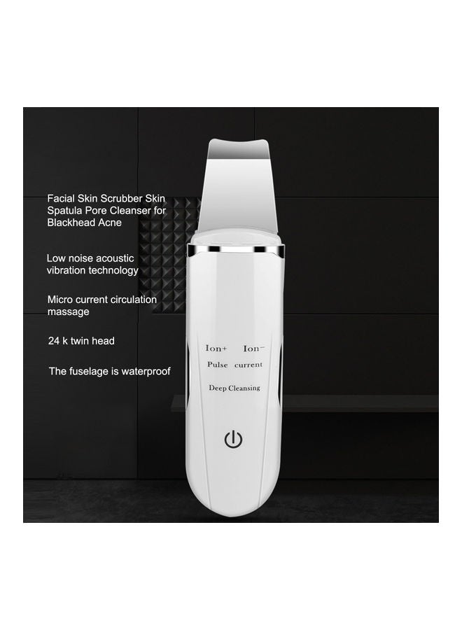 Generic - Ultrasonic Shovel Facial Skin Scrubber with 3-Modes White - Image 1