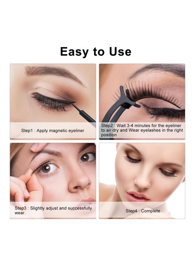 Generic Pair Of 12 Magnetic Eyelashes Black  - Image 4