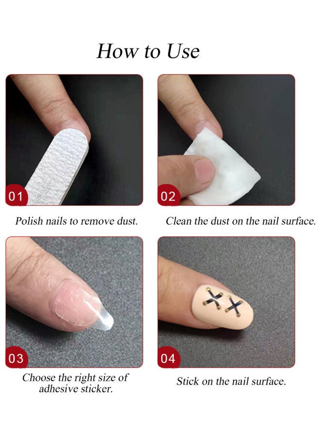 مجموعة ملصقات أظافر لاصقة بوجهين مكونة من 50 ورقة شفاف - Image 4