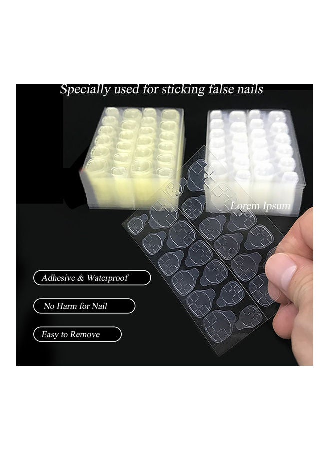 مجموعة ملصقات أظافر لاصقة بوجهين مكونة من 50 ورقة شفاف - Image 4