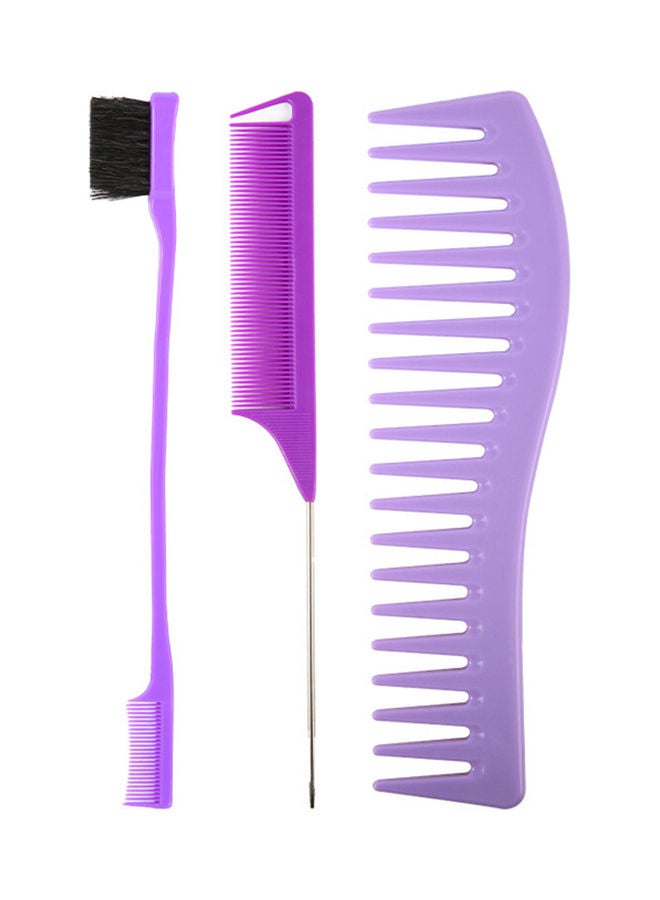 3-Piece Hair Combs Set Purple - Image 1