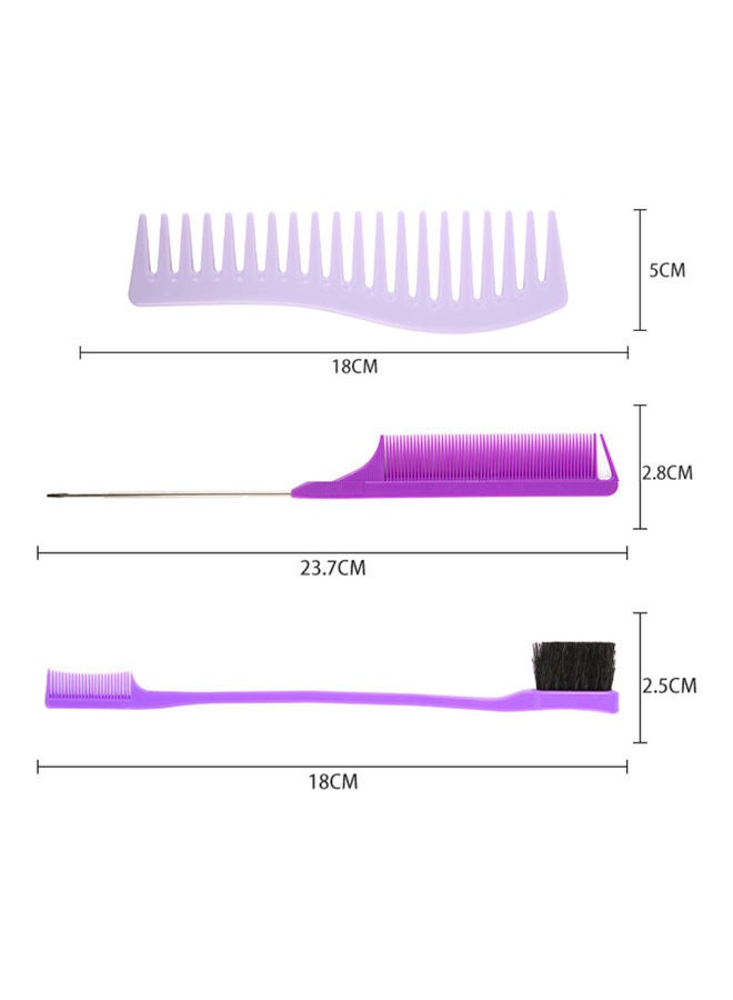 3-Piece Hair Combs Set Purple - Image 4