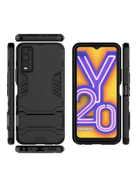 Protective Case With Stand For Vivo Y20 Black