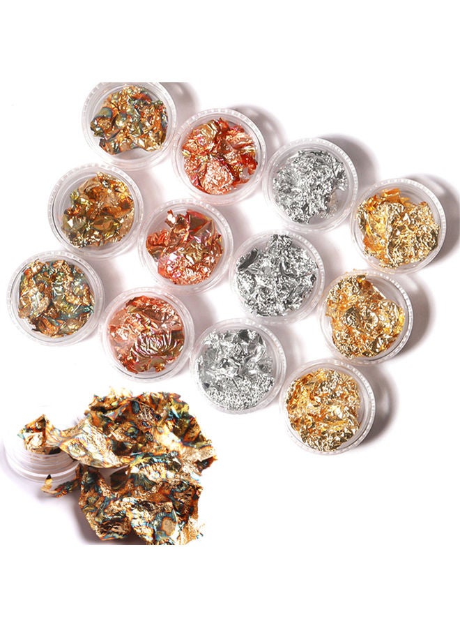 12 عُلبة من رقائق تزيين الأظافر متعدد الألوان - Image 1