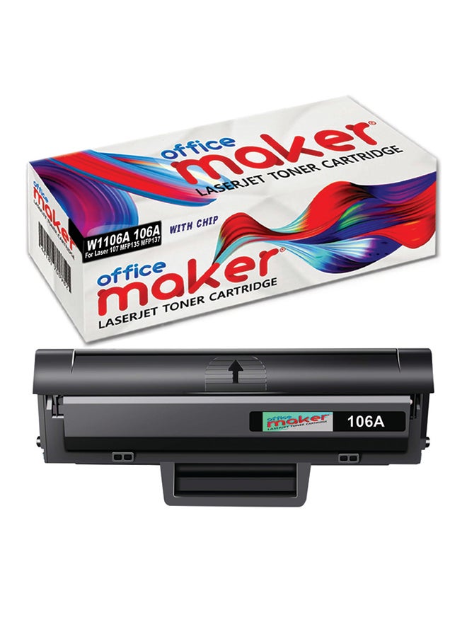 أوفيس ميكر - خرطوشة حبر 106A لطابعة ليزر 107 MFP135 MFP137 أسود - Image 1