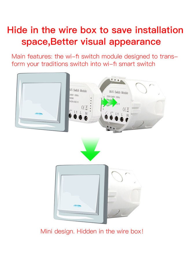Generic - Wifi Intelligent Light Switch Module White - Image 1