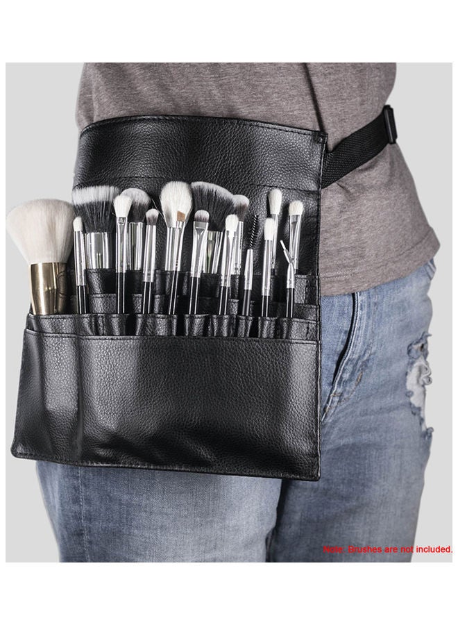Multi Pockets Make-Up Tool Waist Pouch with Adjustable Belt Black - Image 2