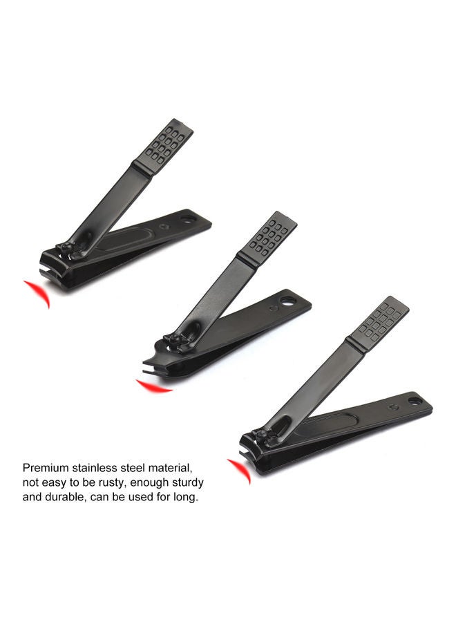 Generic 12-Piece Portable Nail Clipper Set with Ear Scoop, File Trimmer Eyebrow Scissor Dead Skin Removal Tool Set Black/Blue  - Image 5