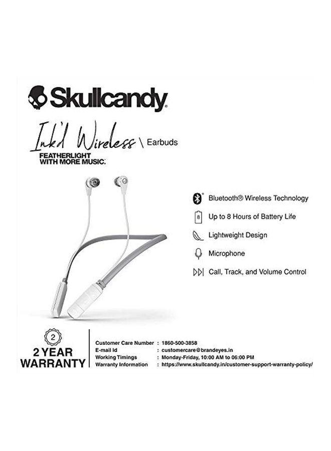 سكل كاندي سماعة رأس لاسلكية تعمل بالبلوتوث أبيض/رمادي - Image 2