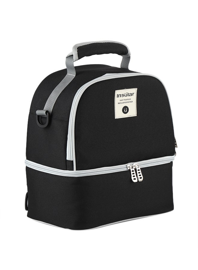 انسولار حقيبة تبريد لحليب الأم بتصميم من 3 طبقات بسعة كبيرة لون أسود - Image 2