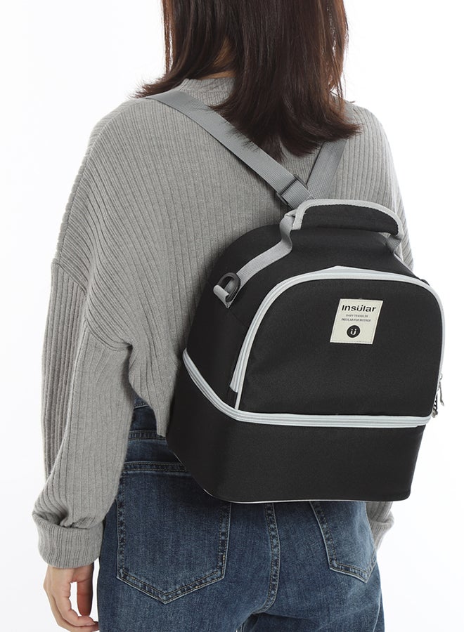 انسولار حقيبة تبريد لحليب الأم بتصميم من 3 طبقات بسعة كبيرة لون أسود - Image 5