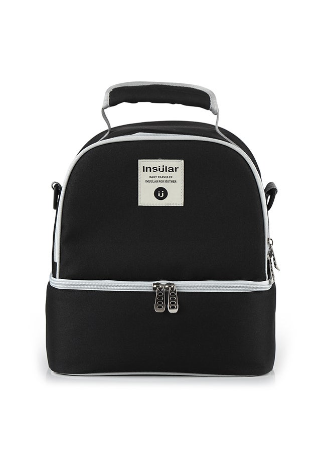 انسولار حقيبة تبريد لحليب الأم بتصميم من 3 طبقات بسعة كبيرة لون أسود - Image 3