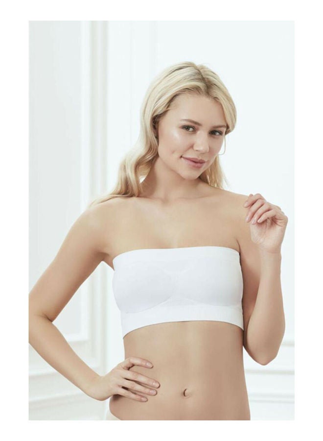 Padded Seamless Strapless Bra White
