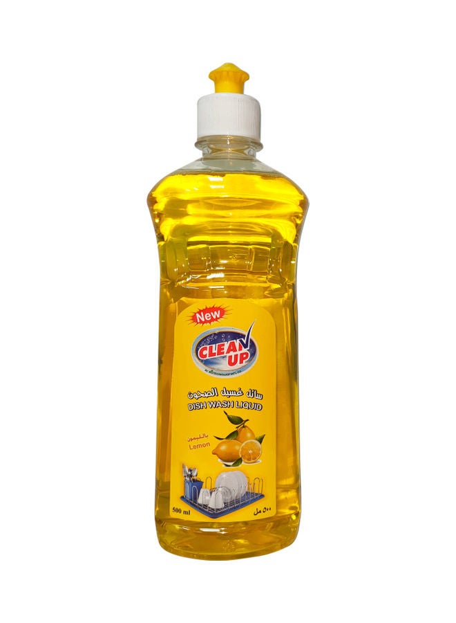 CLEAN UP Pack of 6 Lemon Dishwash Yellow 6 x 500ml - Image 2