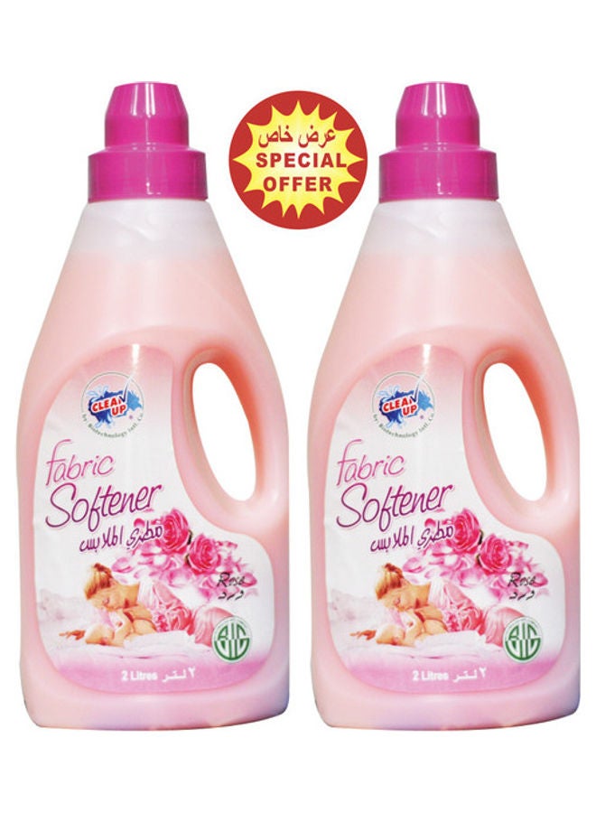 CLEAN UP Pack of 2 Fabric Softener Pink 2 x 2Liters - Image 1