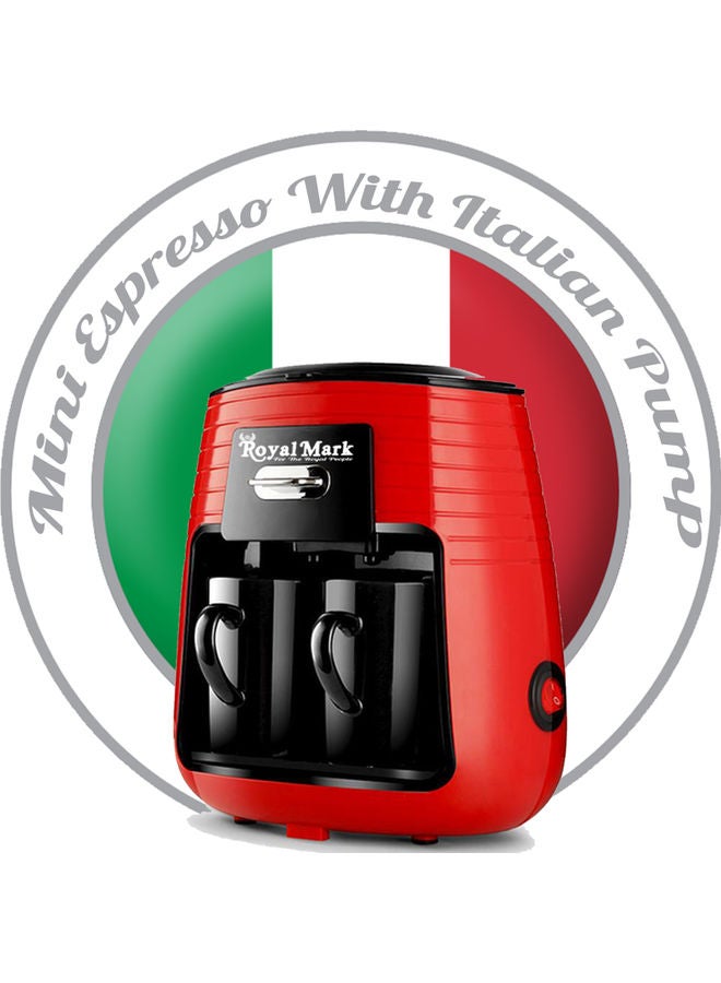 royal mark Espresso Coffee Maker With 2 Cup 0.25 L 450.0 W RM-COF-5054 Red - Image 2
