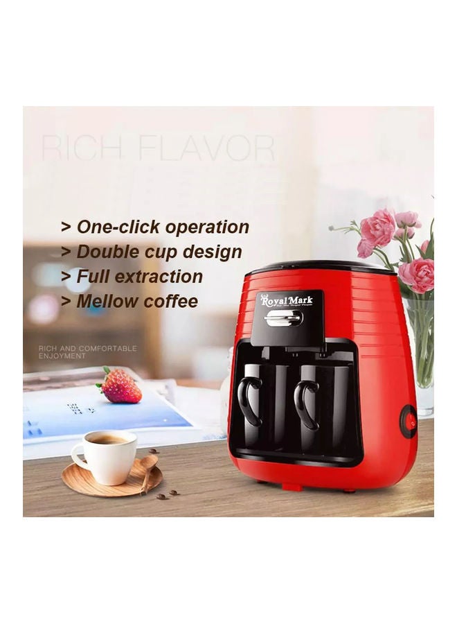 royal mark Espresso Coffee Maker With 2 Cup 0.25 L 450.0 W RM-COF-5054 Red - Image 3