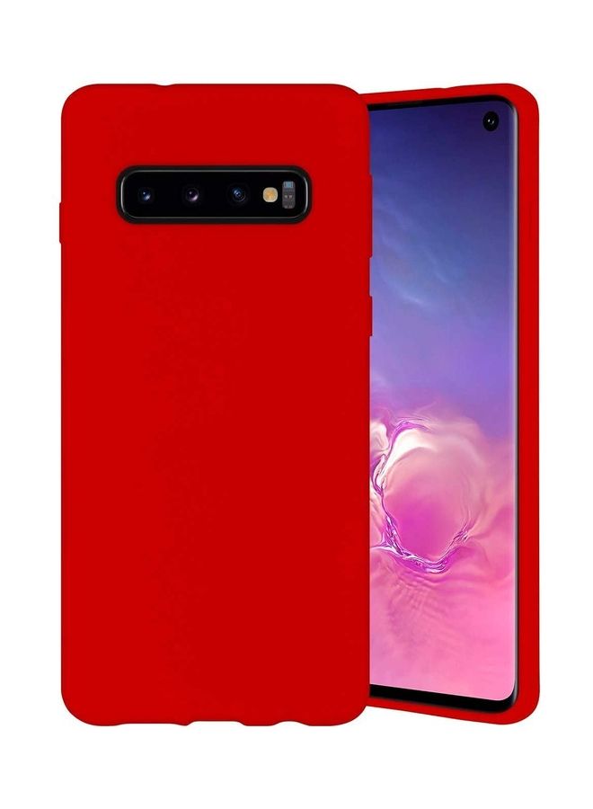 Captaintech Soft Silicone Anti Scratch Protective Case Cover for Samsung Galaxy S10 Red - Image 1