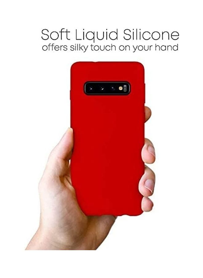 Captaintech Soft Silicone Anti Scratch Protective Case Cover for Samsung Galaxy S10 Red - Image 2