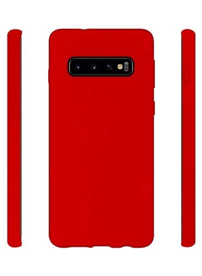 Captaintech Soft Silicone Anti Scratch Protective Case Cover for Samsung Galaxy S10 Red - Image 3