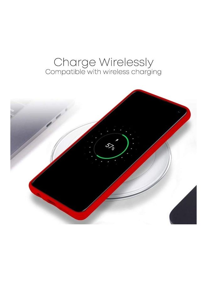 Captaintech Soft Silicone Anti Scratch Protective Case Cover for Samsung Galaxy S10 Red - Image 4